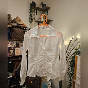 Vintage White Long Sleeve Blouse